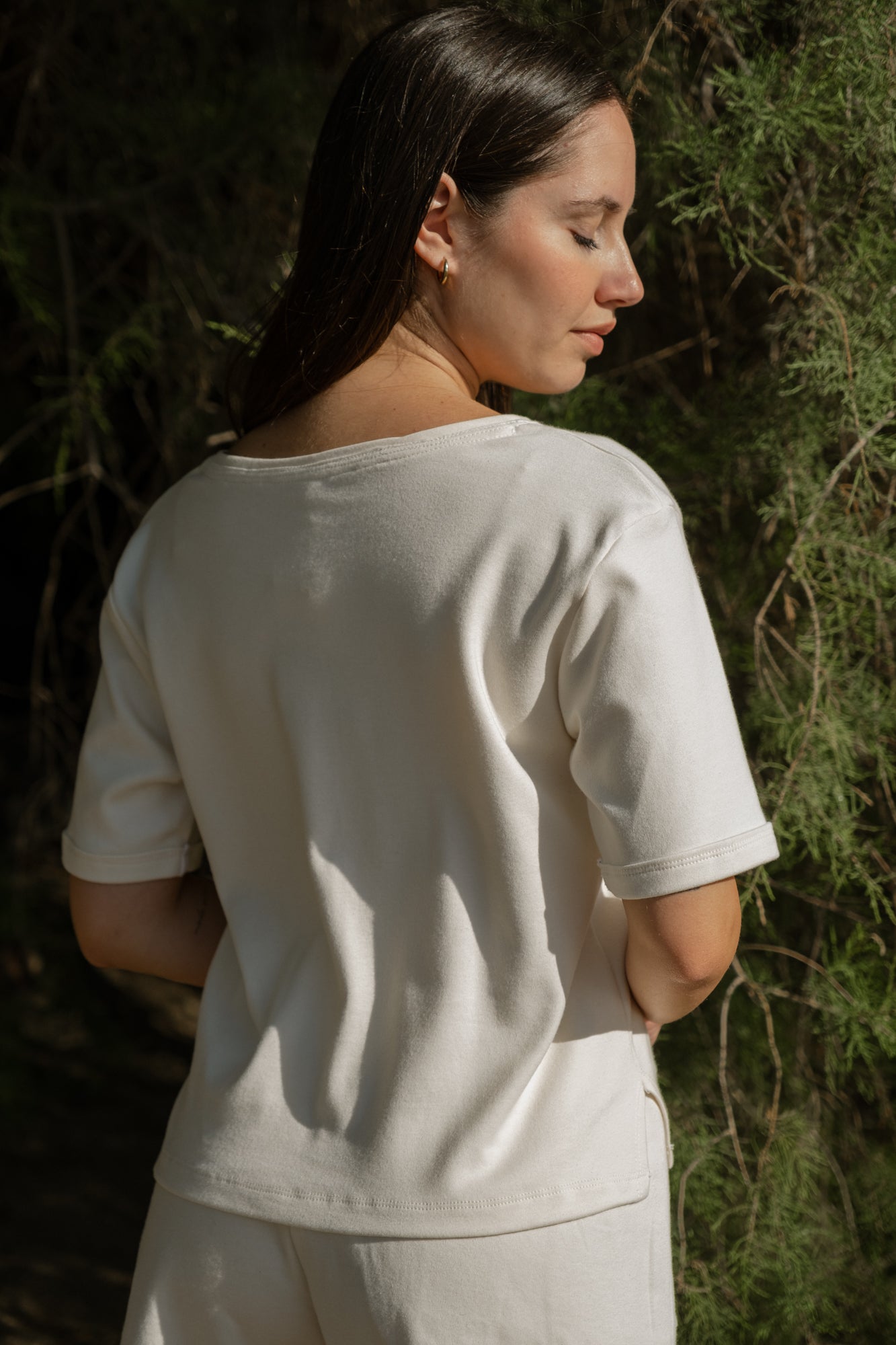 MIA Moda Regenerativa Camiseta Parchetes - natural