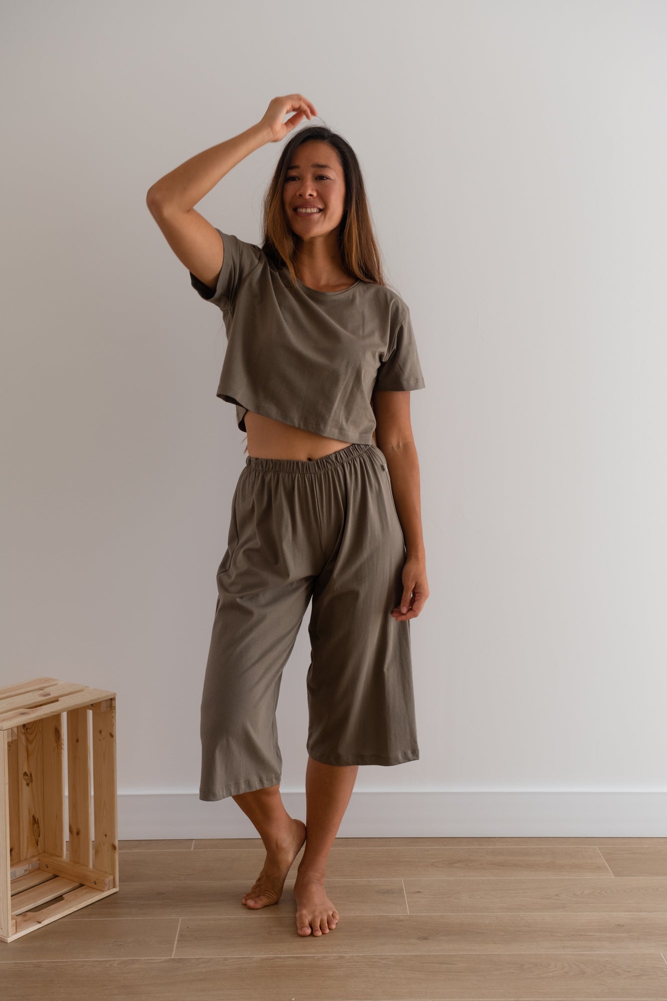 MIA Moda Regenerativa Camisetas S Camiseta Esencial crop - verde