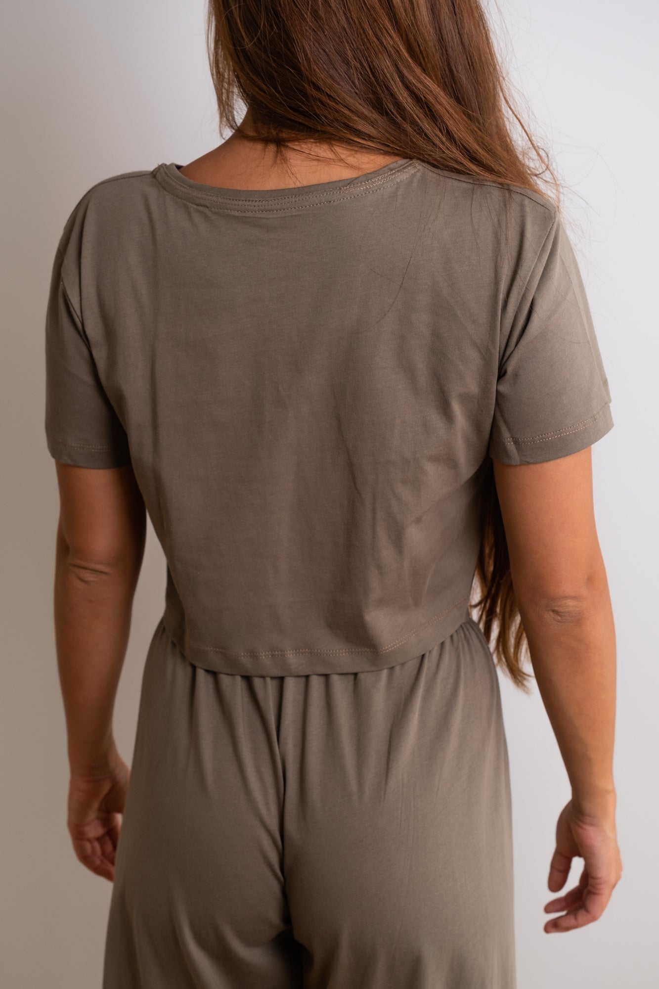 MIA Moda Regenerativa Camisetas XL Camiseta Esencial crop - verde