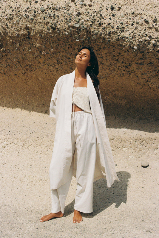 MIA Moda Regenerativa Kimono natural / unitalla Kimono Amanecer lino