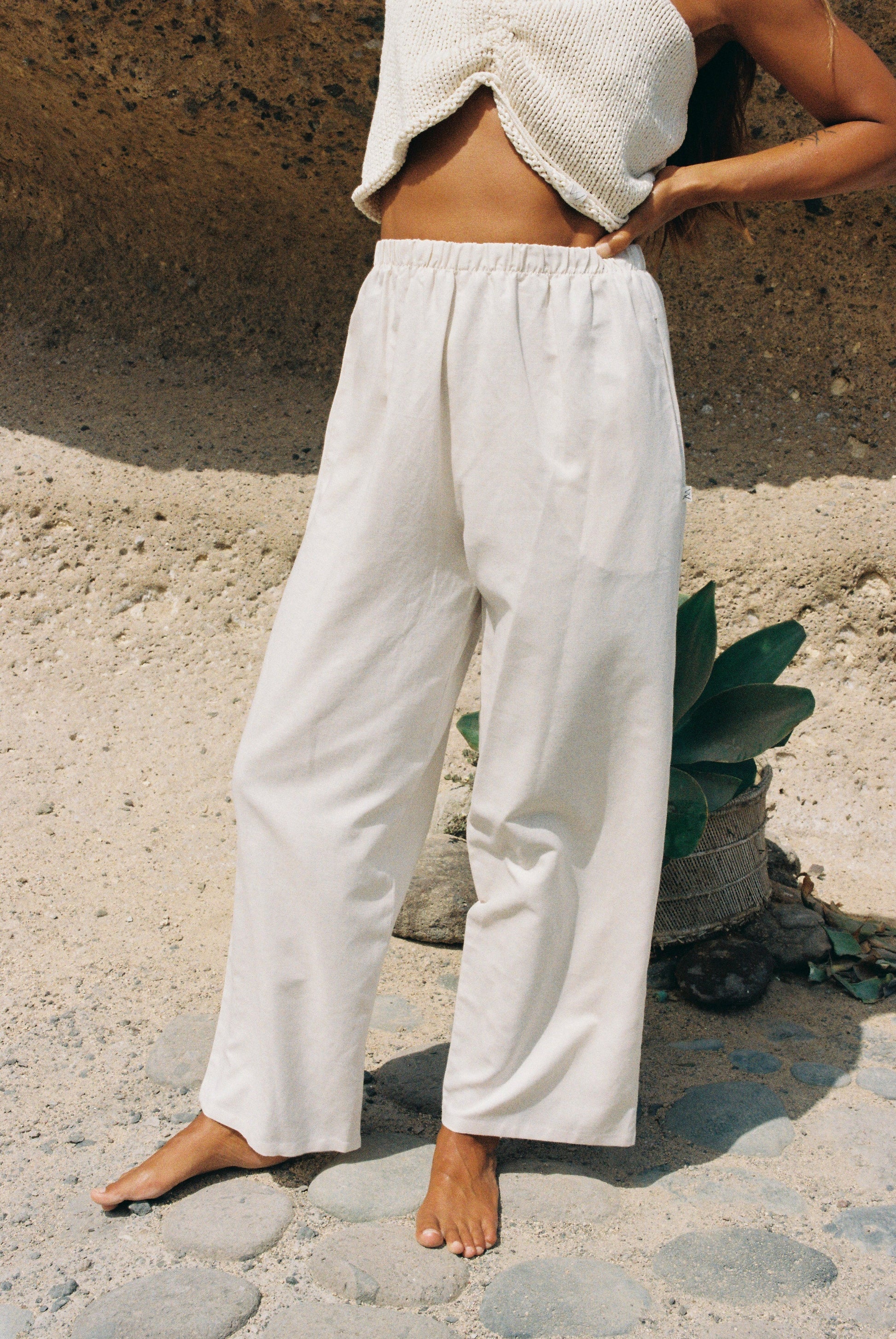 MIA Moda Regenerativa pantalones largos S / natural / Sin bordar Pantalón Siembra