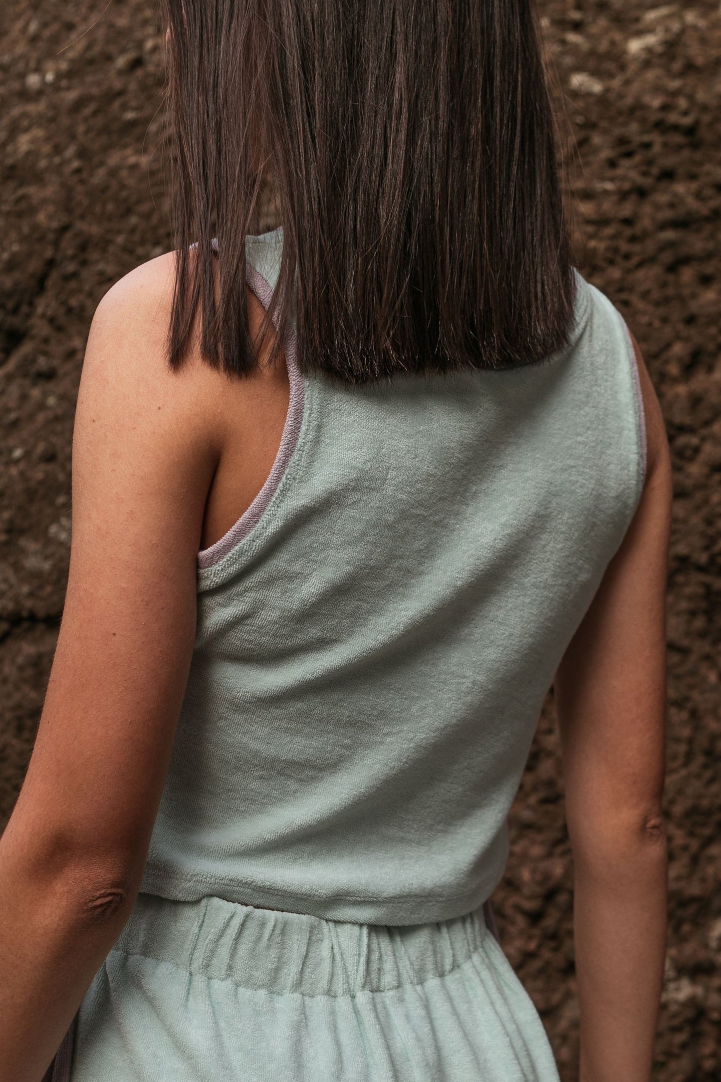 MIA Moda Regenerativa Tops Top Terry - agua
