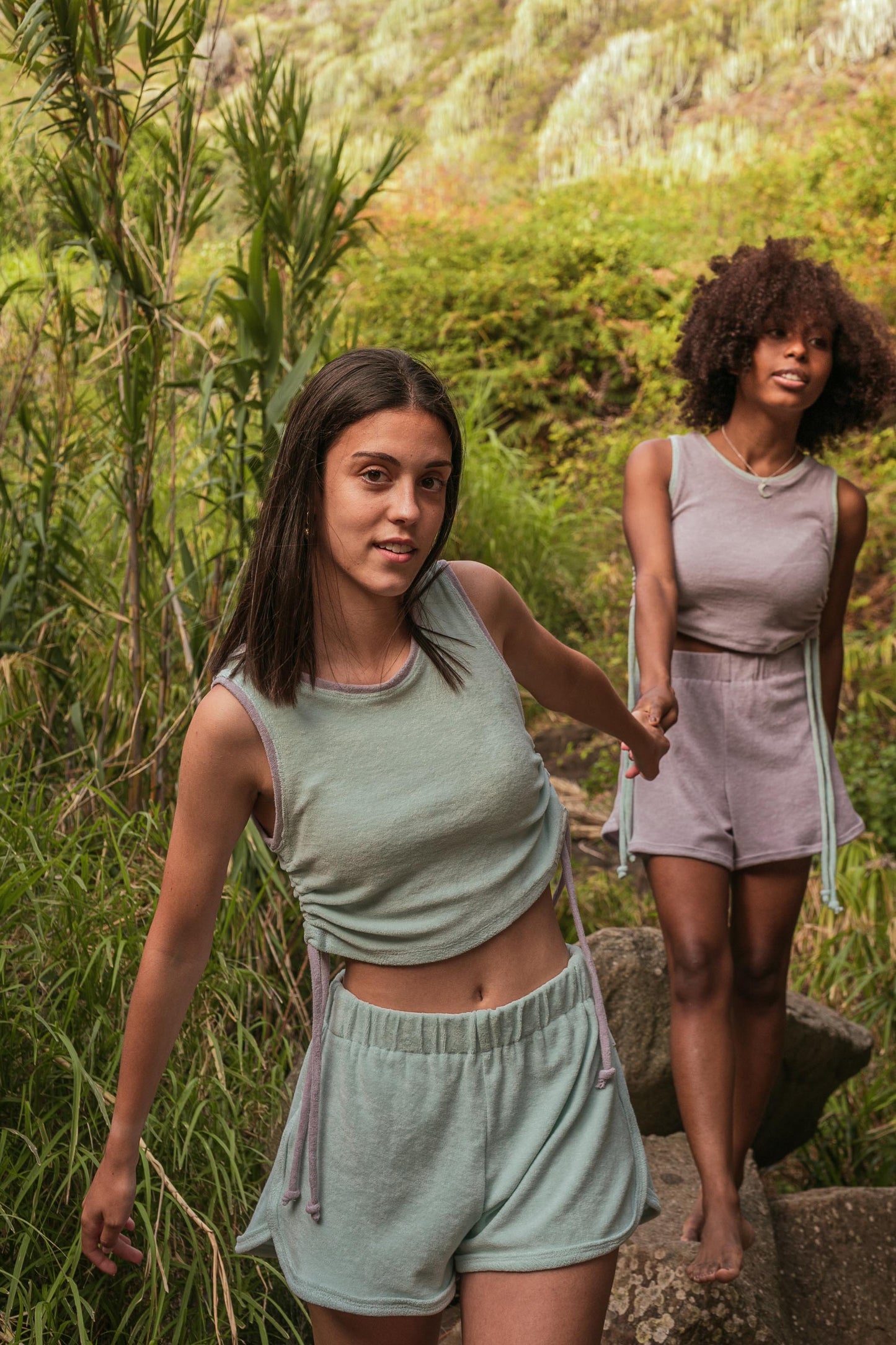 MIA Moda Regenerativa Tops Top Terry - agua