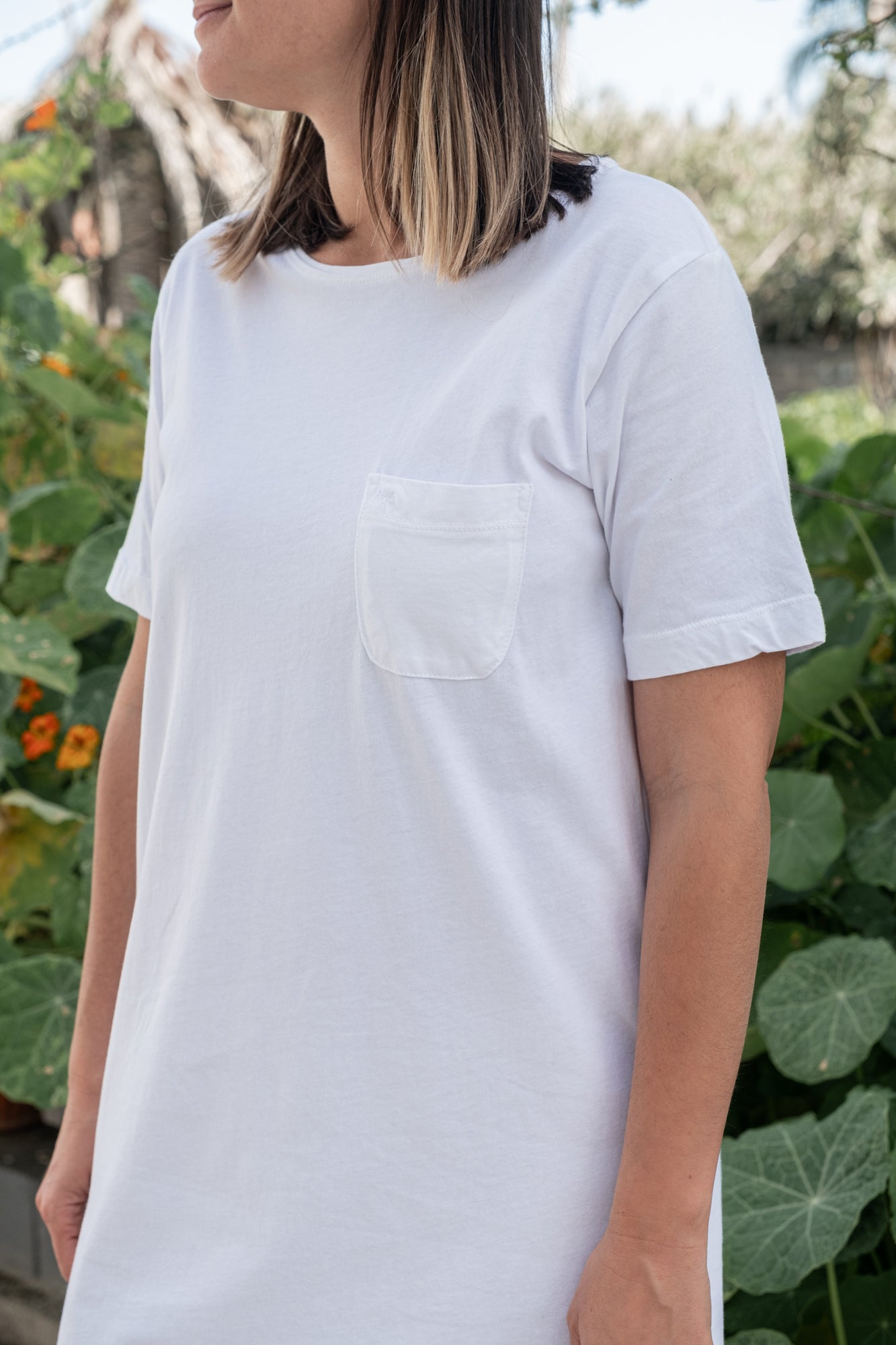 MIA Moda Regenerativa Vestido camiseta L Vestido Camiseta Flor - blanco
