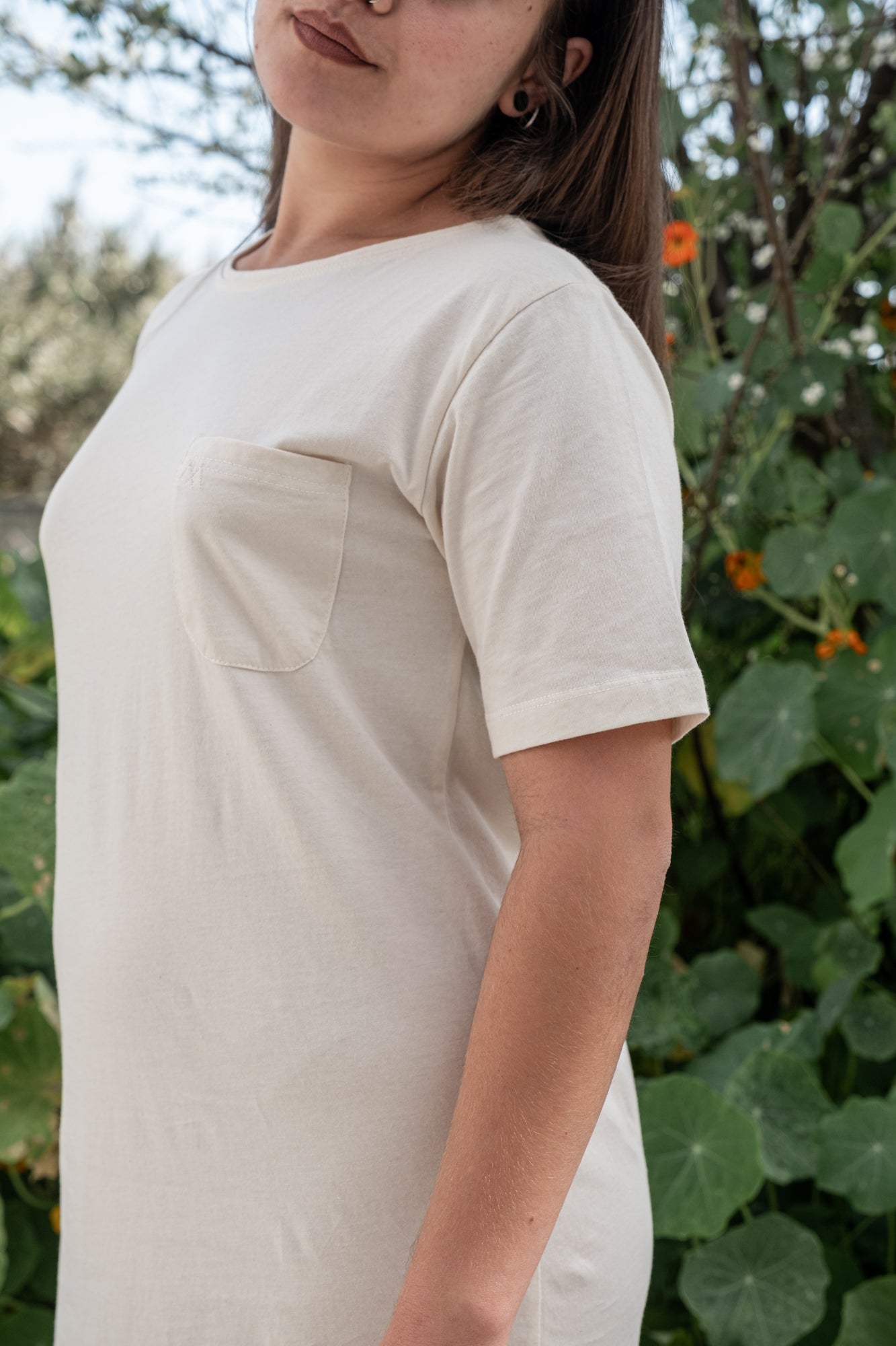 MIA Moda Regenerativa Vestido camiseta M Vestido Camiseta Flor - natural