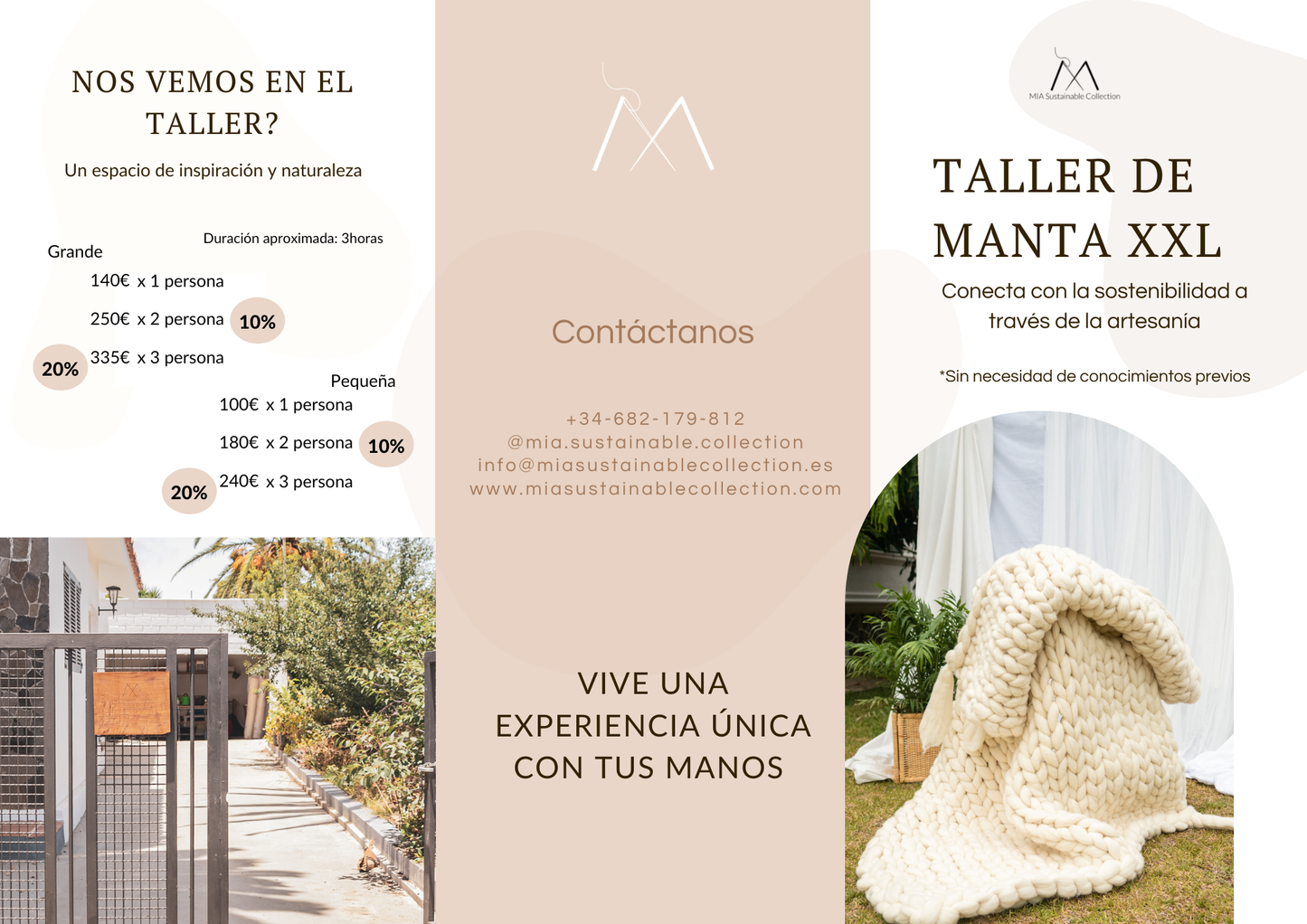 MIA Sustainable Collection TARJETA REGALO TALLER TARJETA REGALO Taller de manta de lana merino XXL