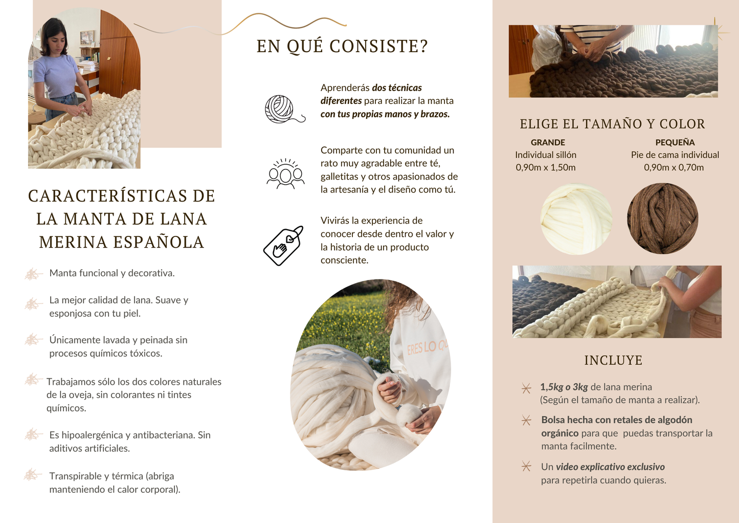 MIA Sustainable Collection TARJETA REGALO TALLER TARJETA REGALO Taller de manta de lana merino XXL