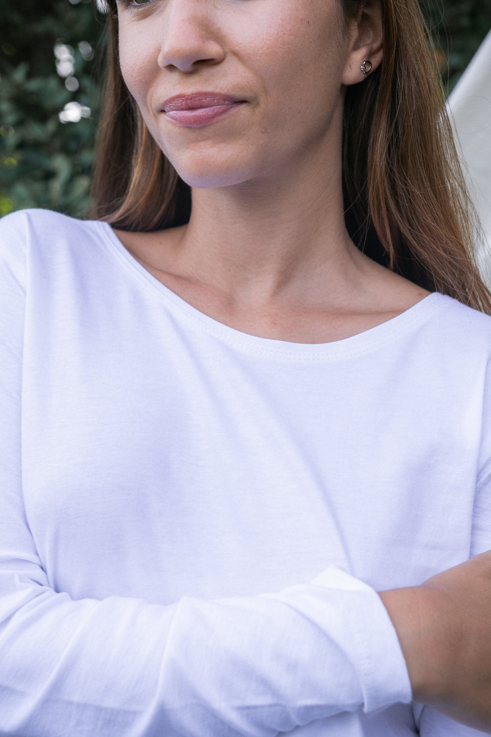 MIA Moda Regenerativa Camisetas S / blanco Camiseta Esencial mujer manga larga - blanco y natural