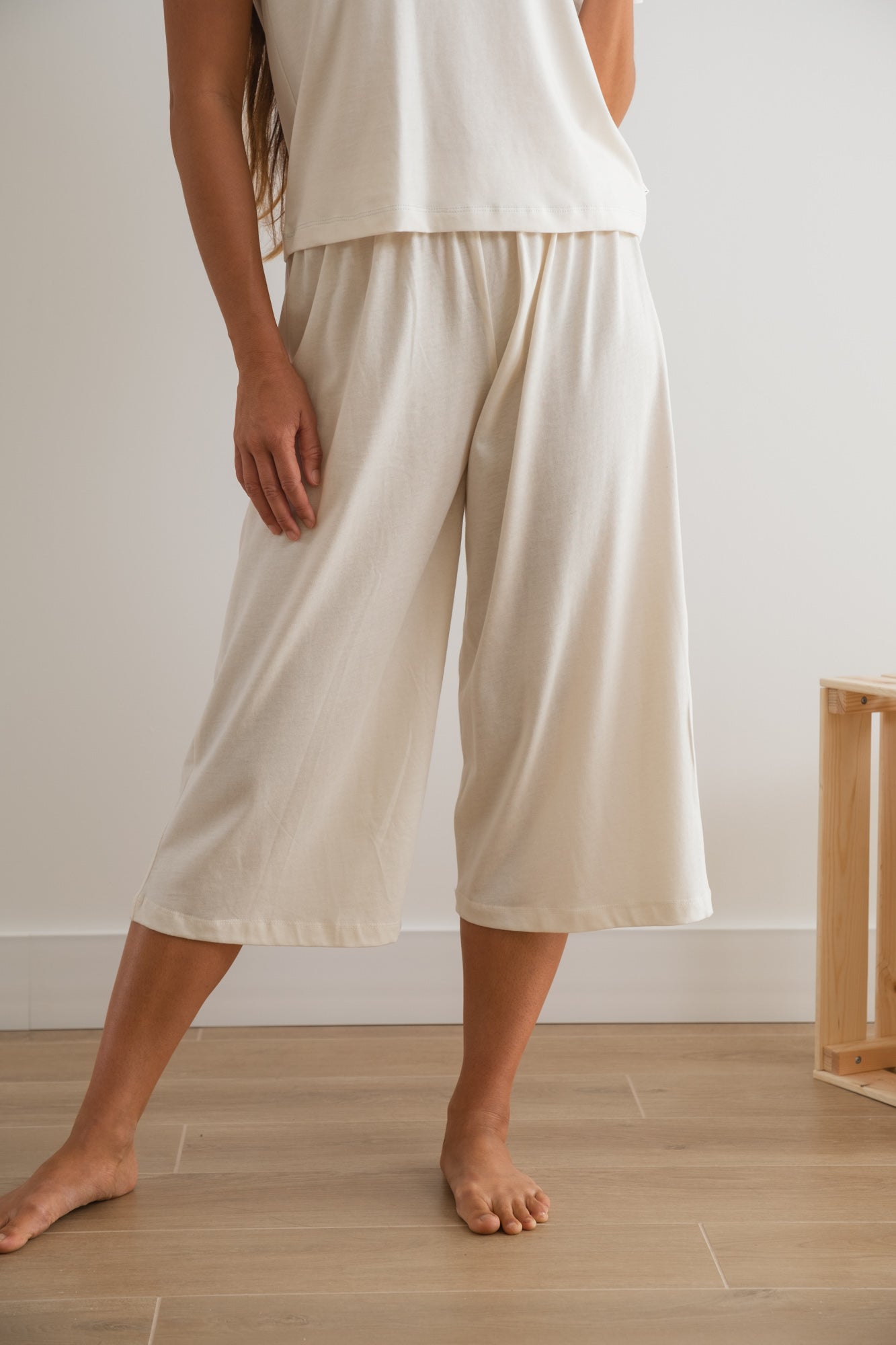 MIA Moda Regenerativa Pantalones midi XL Pantalón Fluye midi - natural