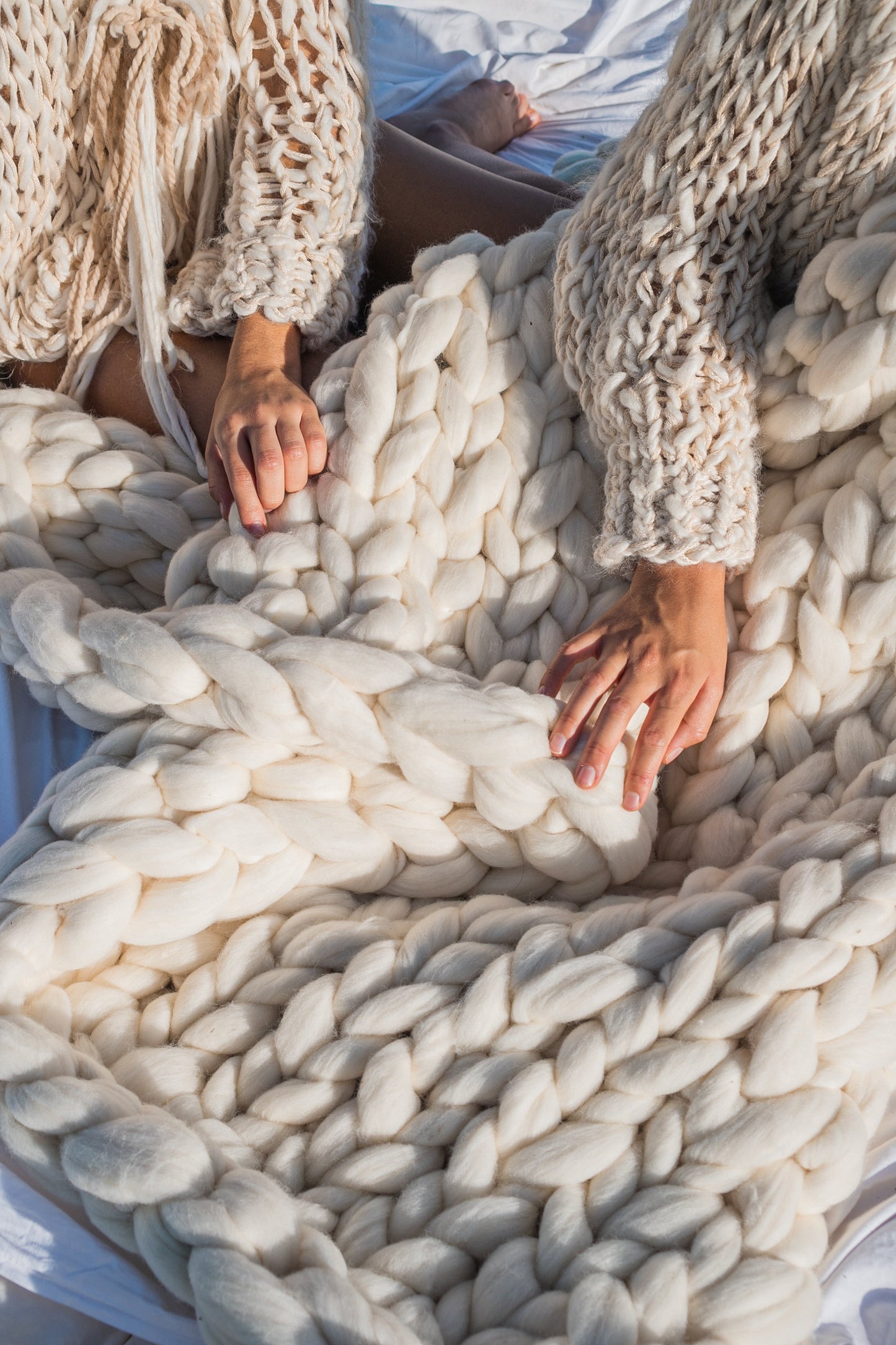 MIA Moda Regenerativa taller de manta de lana merina xxl